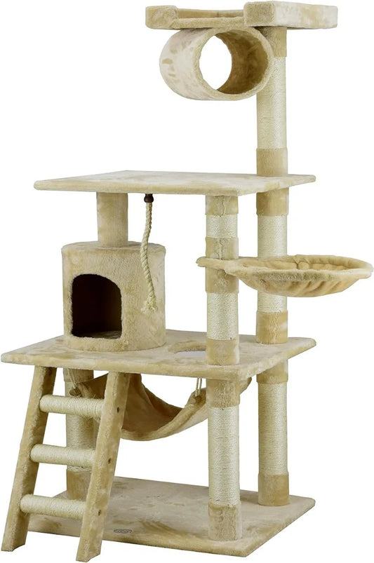 Classic Cat Tree, Faux Fur Finish, Rope Scratcher