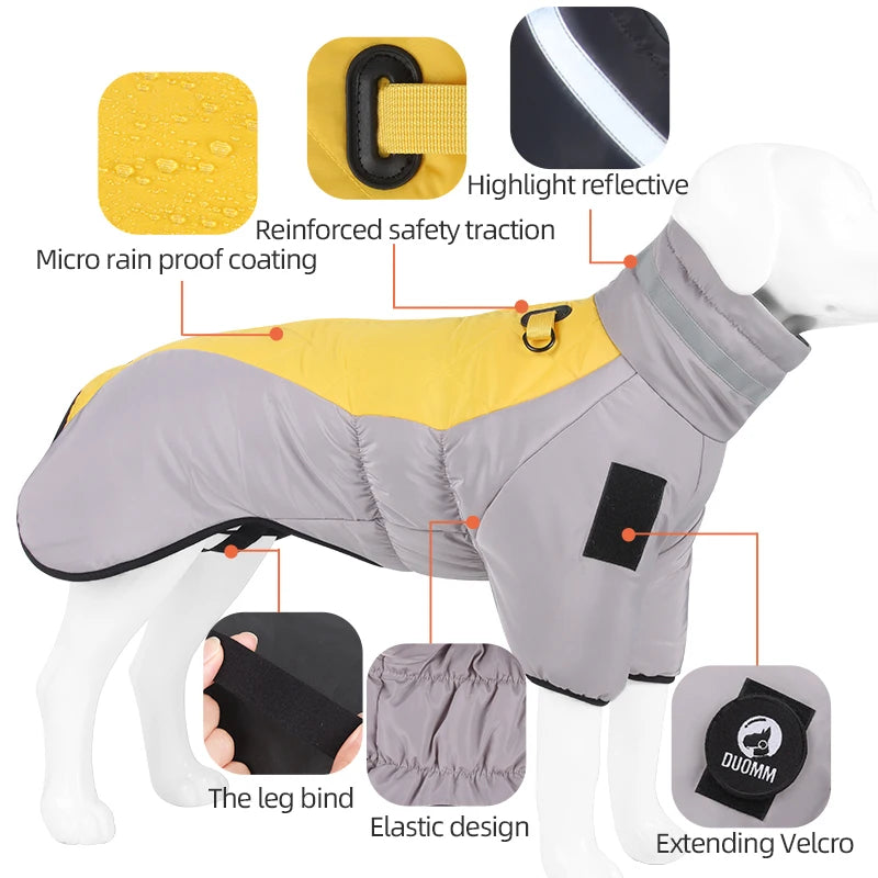 Dog Large Winter Coat Padded Warm Outdoor