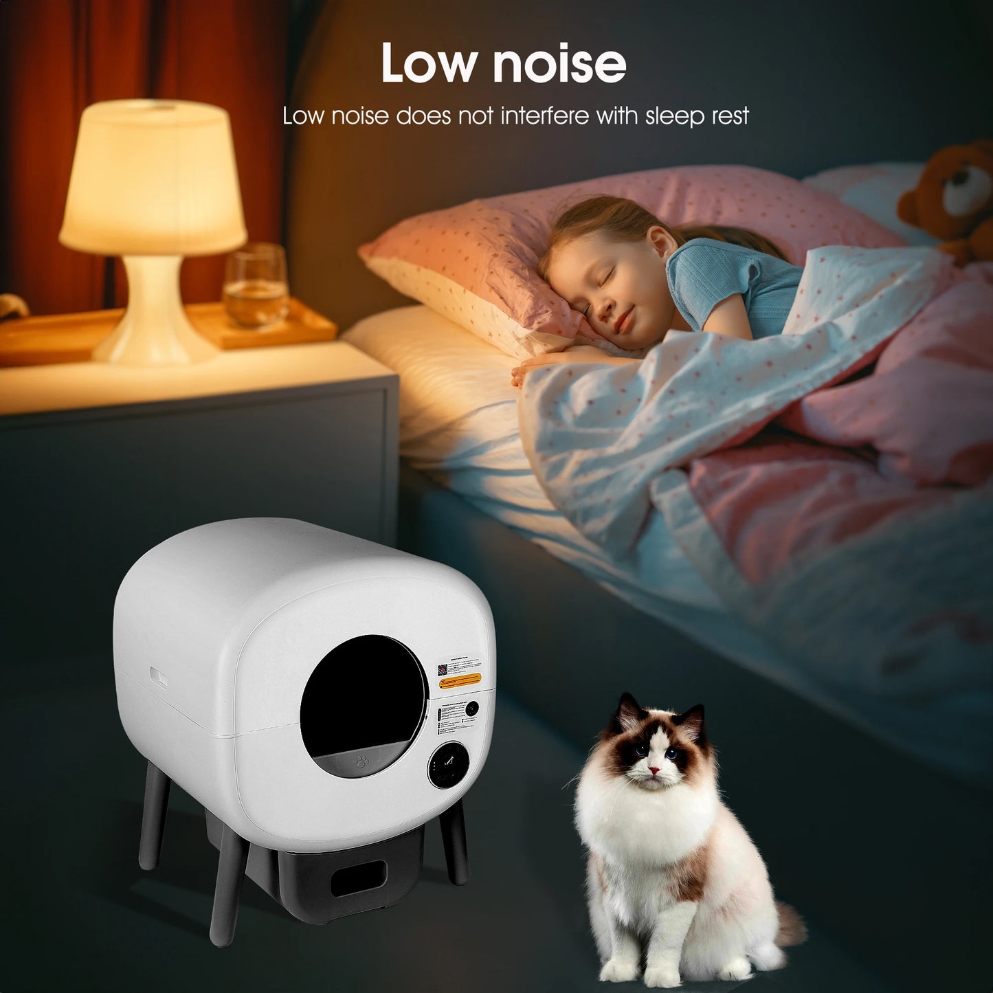 Automatic Smart Cat Litter Box, Large Capacity Self-Cleaning