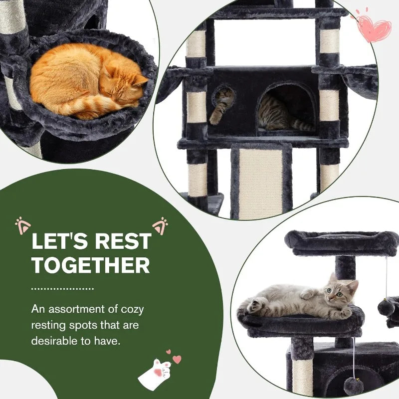 Multi-Level Large Cat Tree Tower with Cat Condo