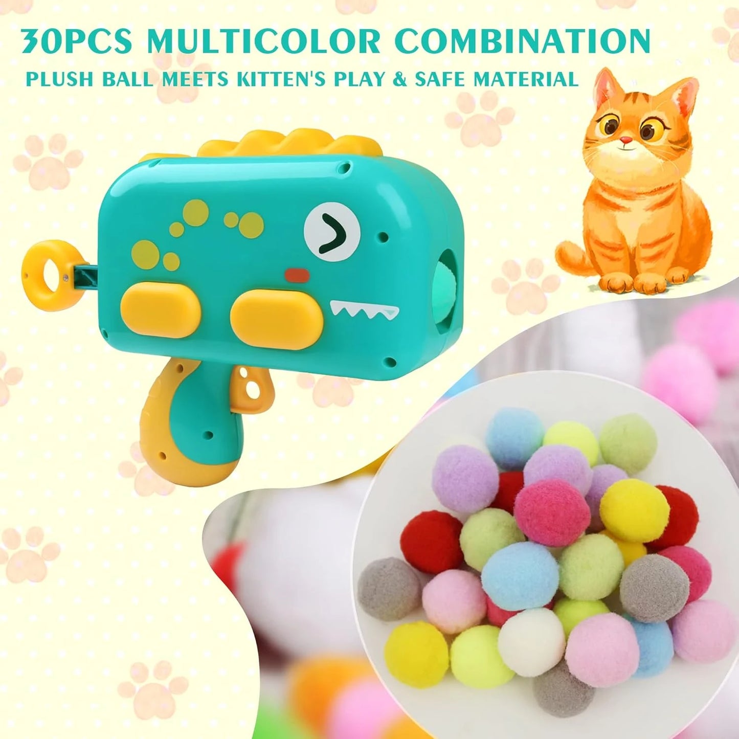 Toys Interactive Sticky Balls Launcher for Cats