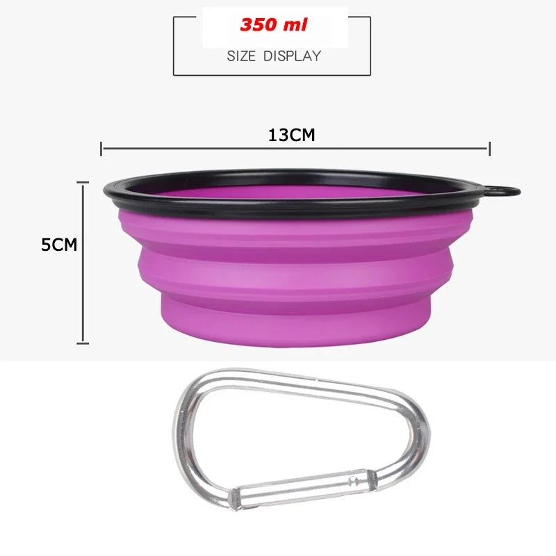 Large Collapsible Dog Pet Folding Silicone Bowl