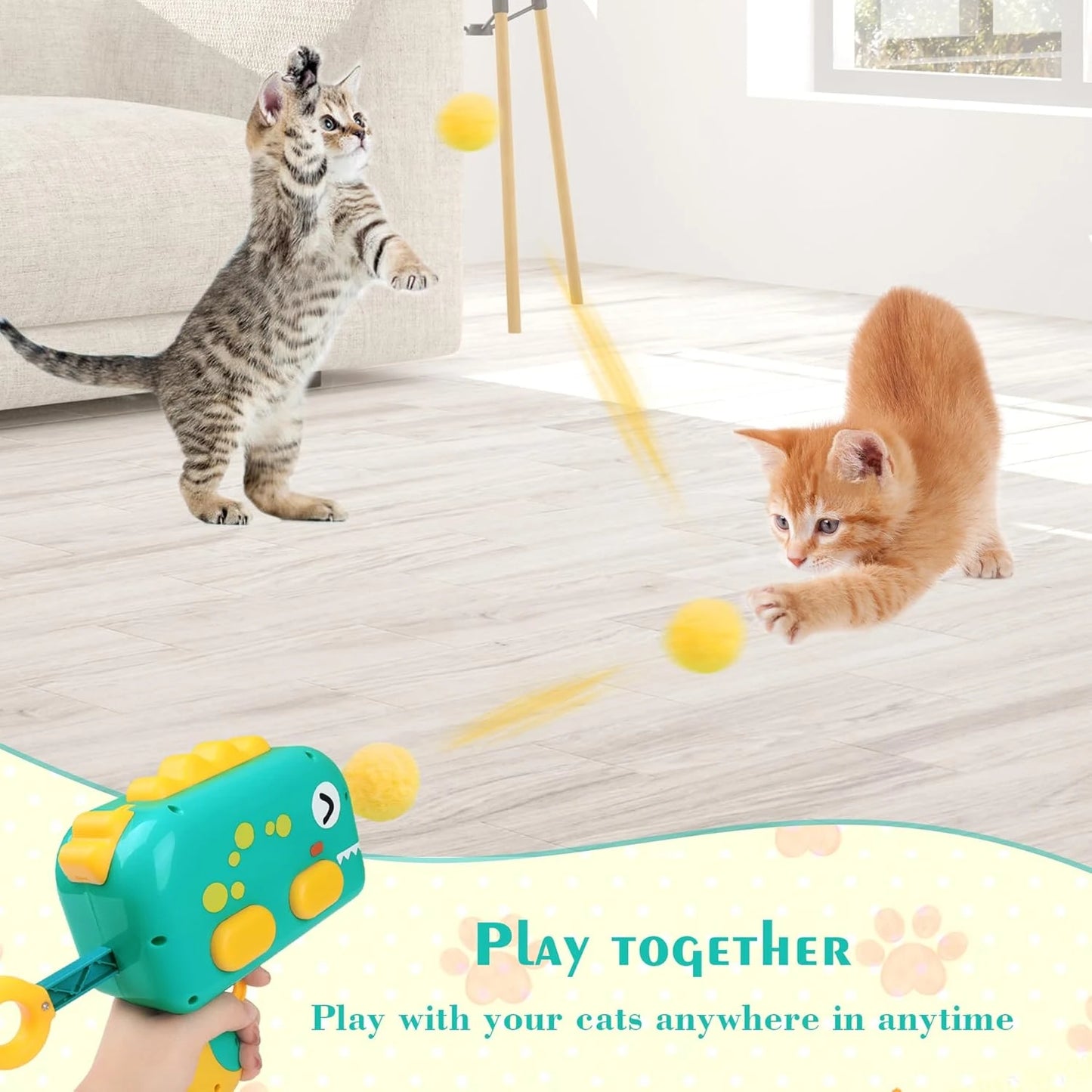 Toys Interactive Sticky Balls Launcher for Cats