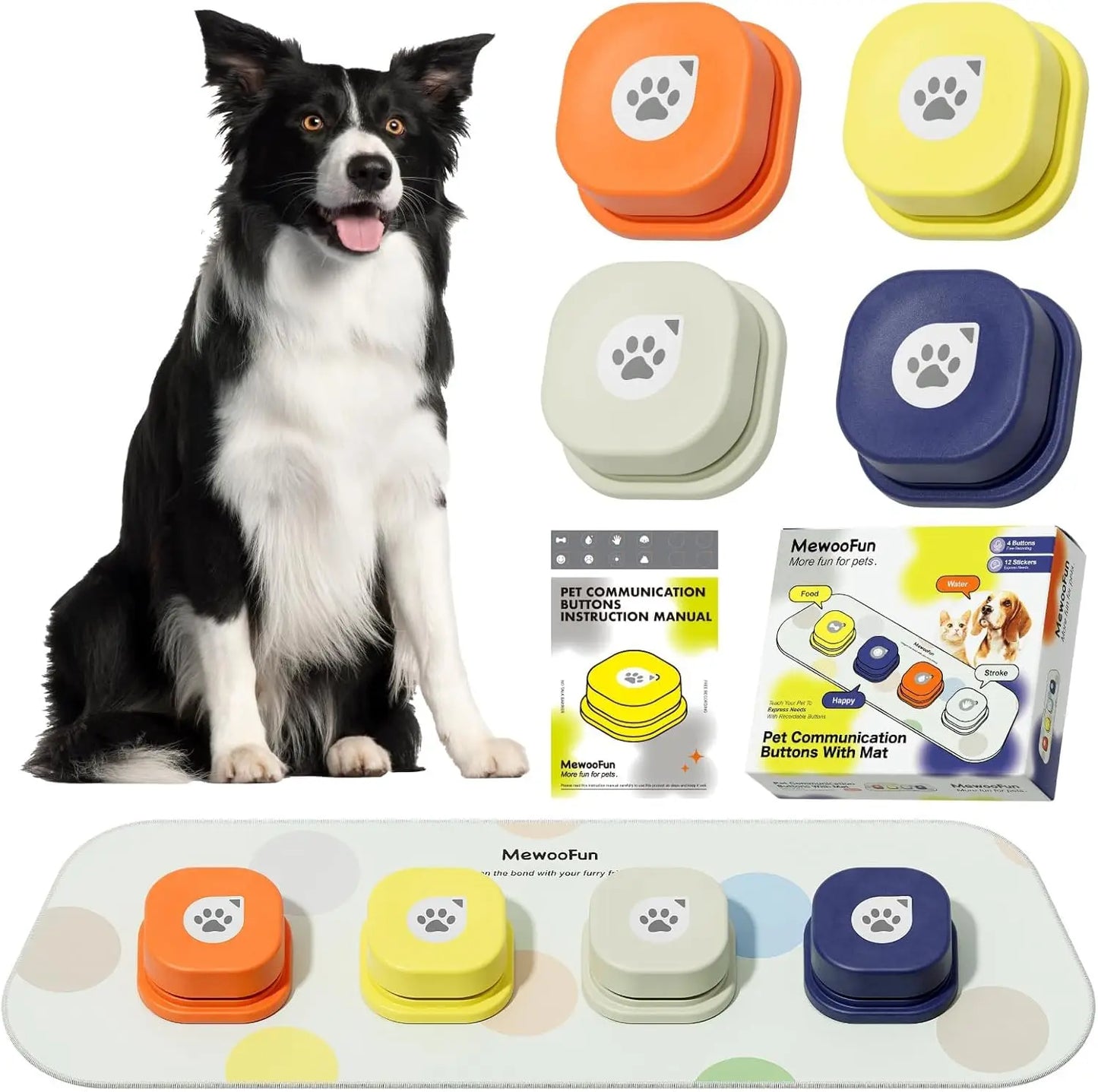 Talking Dog Buttons Set of 4 Training Speaking