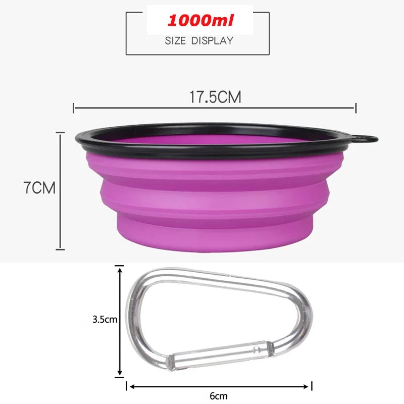 Large Collapsible Dog Pet Folding Silicone Bowl