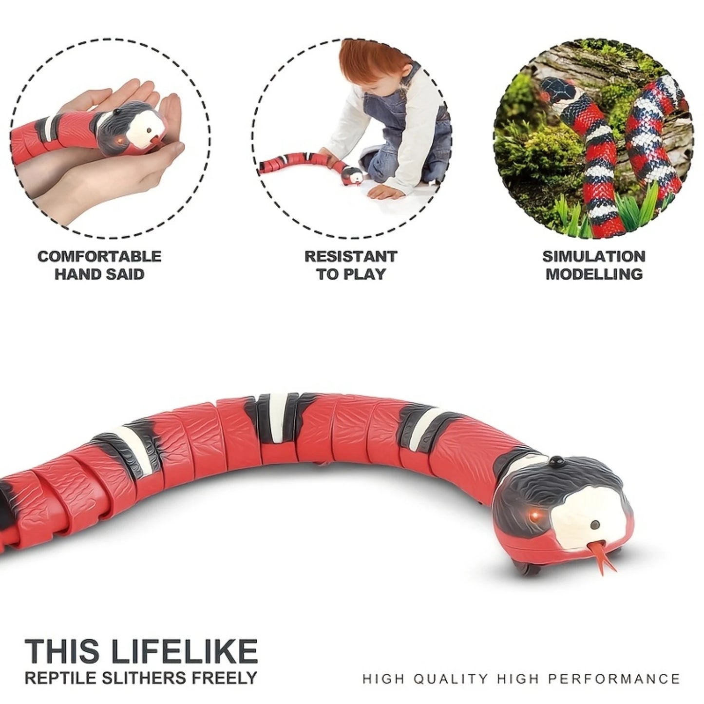 Rechargeable USB Interactive Snake Toy for Cats