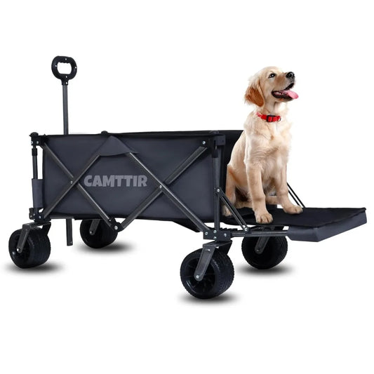 Extra Large Pet Wagon Collapsible Stroller Universal Breed Black Carbon Steel