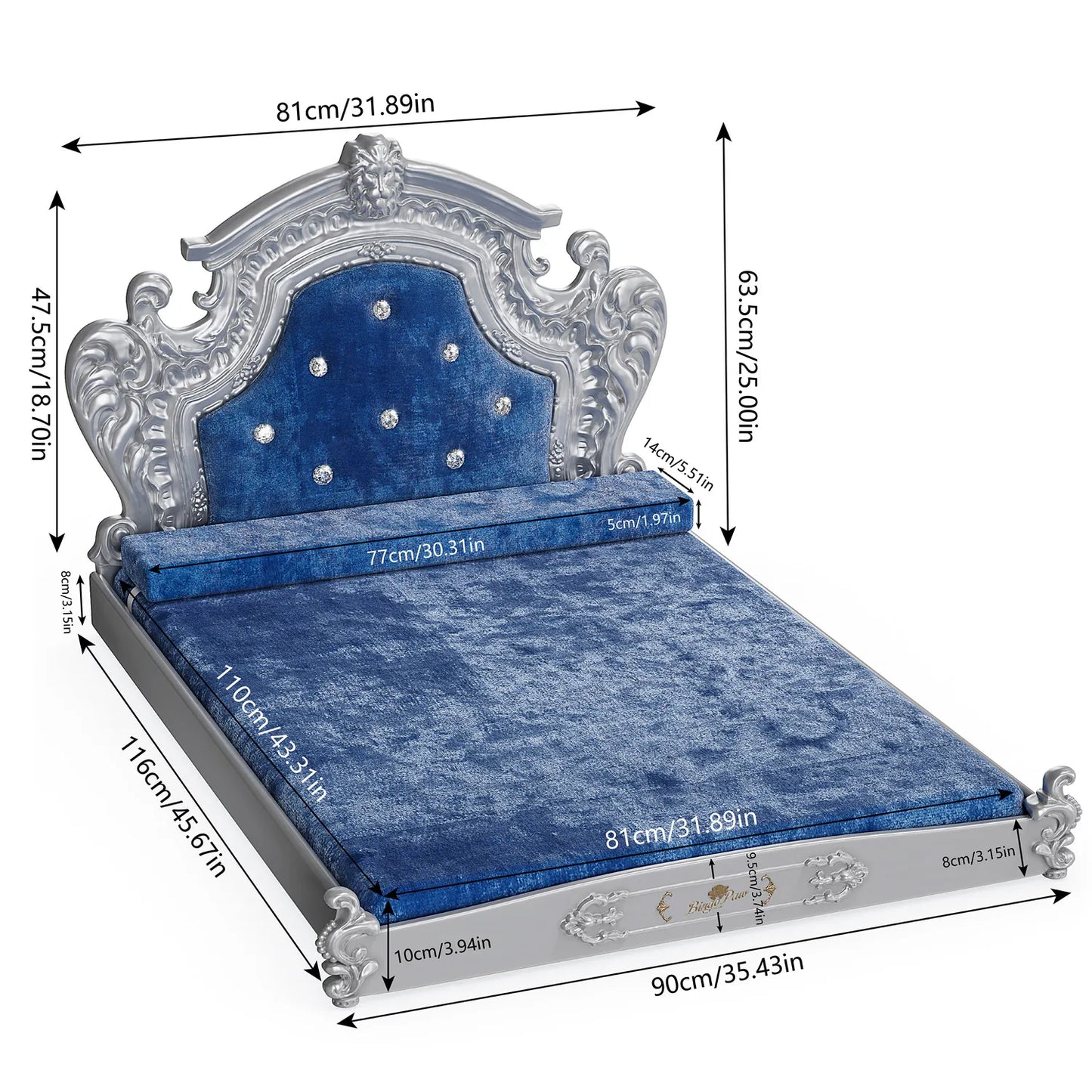 Luxury Pet Bed with Headboard