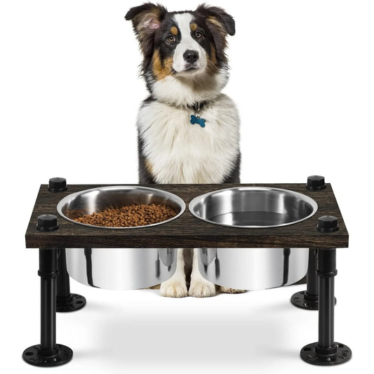 Raised Dog Bowl Stand for Large Dogs Stainless Steel Elevated Design