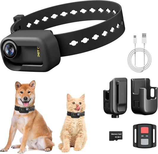 4K HD WiFi Cat Collar Camera With Pet Video Recording