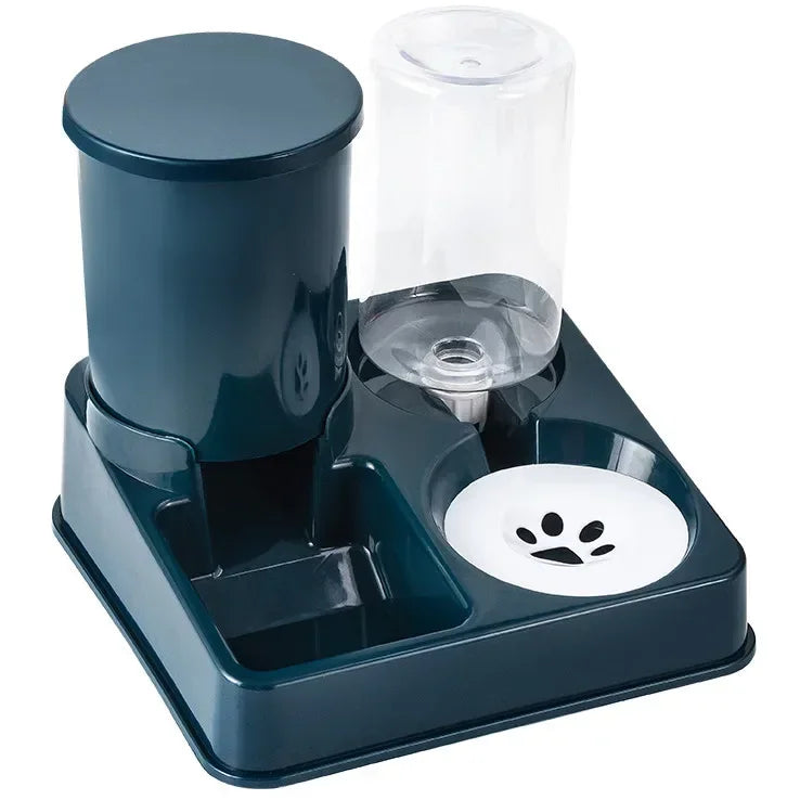 Automatic Pet Feeder Water Dispenser Set 2 in 1 Tilted Food and Gravity Waterer