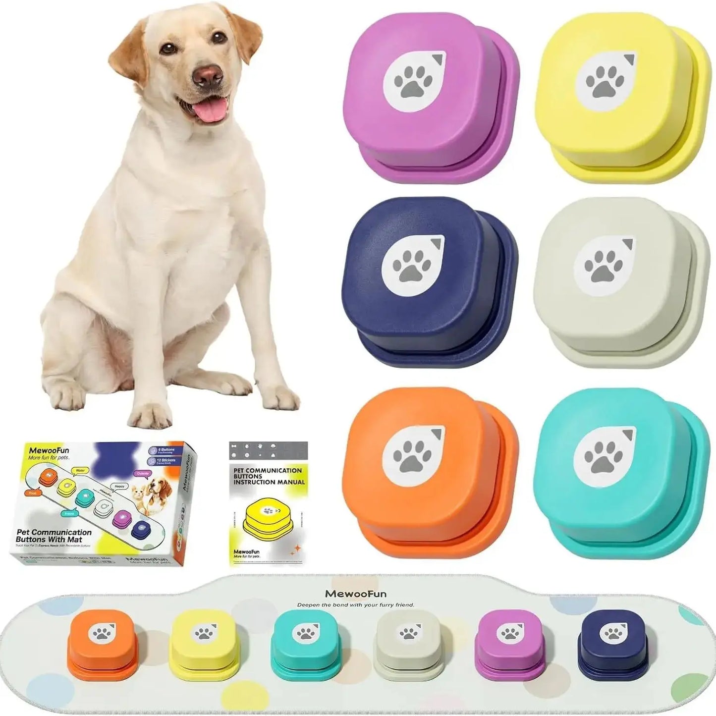 Dog Buttons Training Starter Pack with Manual for Interactive Communication